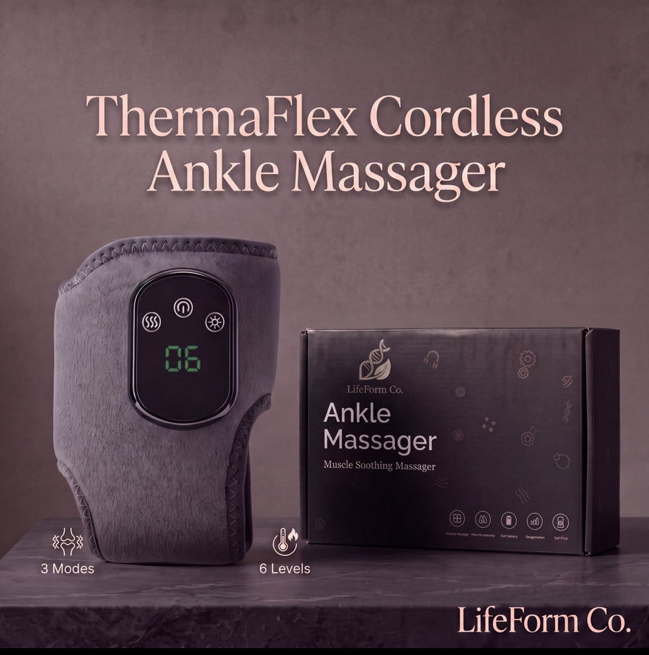 ThermaFlex SwellGuard Ankle Massager - 3 Gear massage, 5 Heating Modes, High Frequency Vibration.
