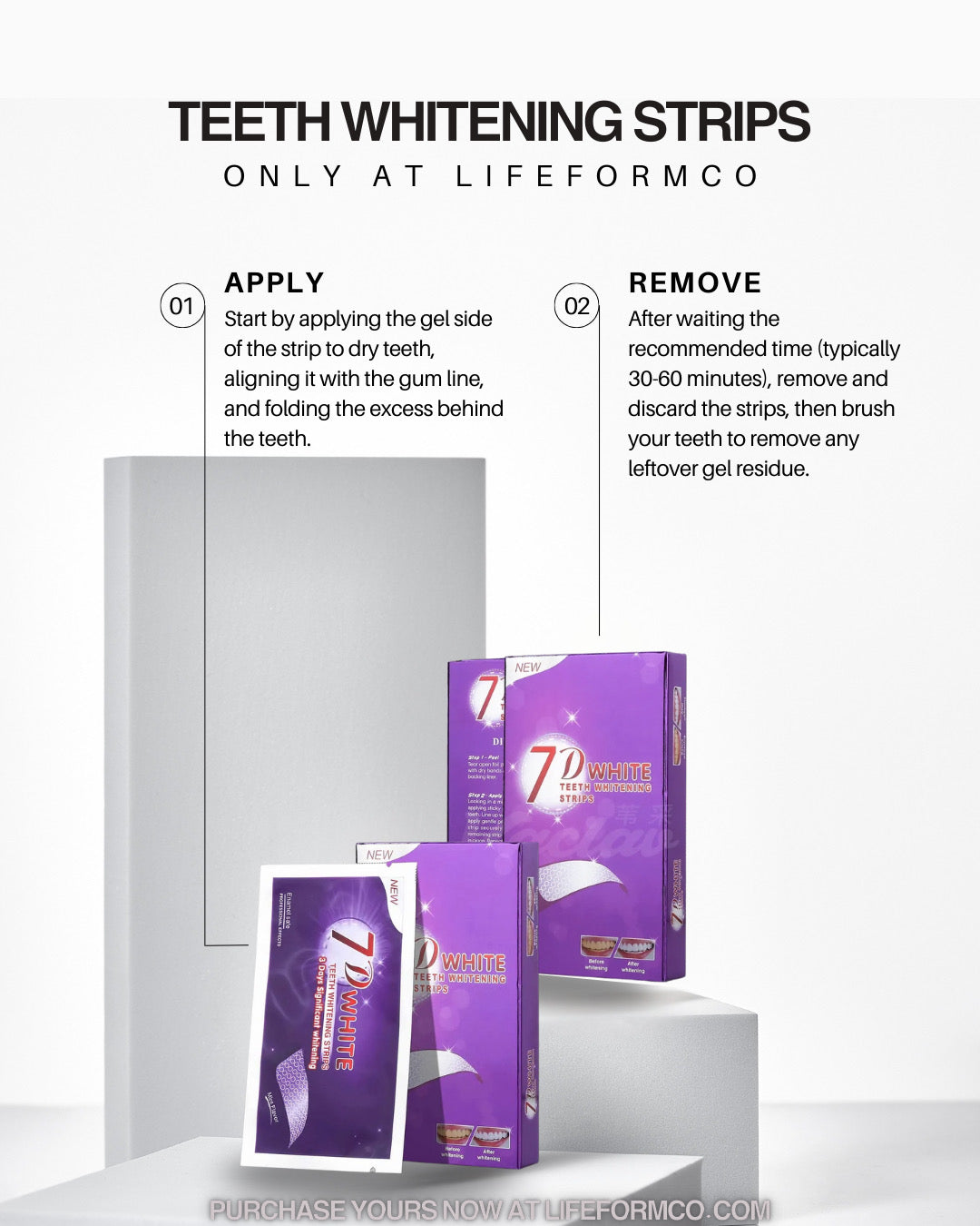 7D Purple Teeth Whitening Strips