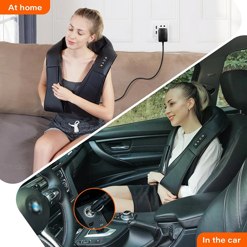 4D Shiatsu Neck & Shoulder Massager with Heating Function