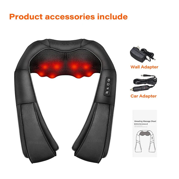 4D Shiatsu Neck & Shoulder Massager with Heating Function