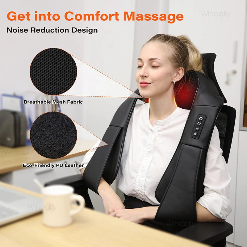 4D Shiatsu Neck & Shoulder Massager with Heating Function