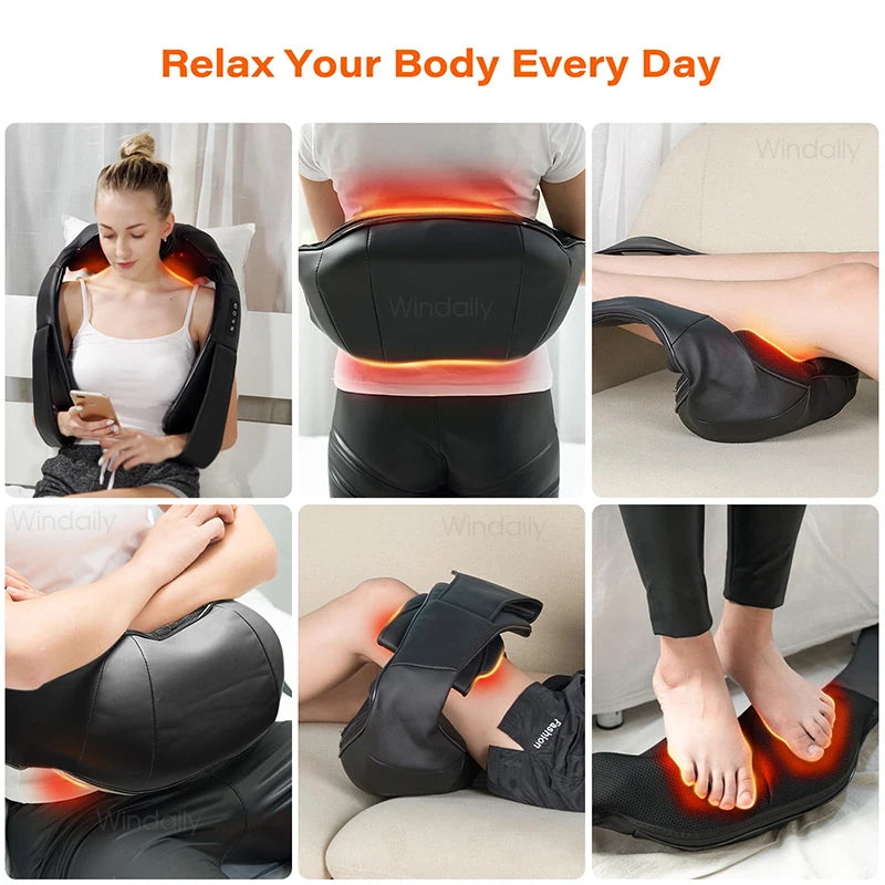 4D Shiatsu Neck & Shoulder Massager with Heating Function