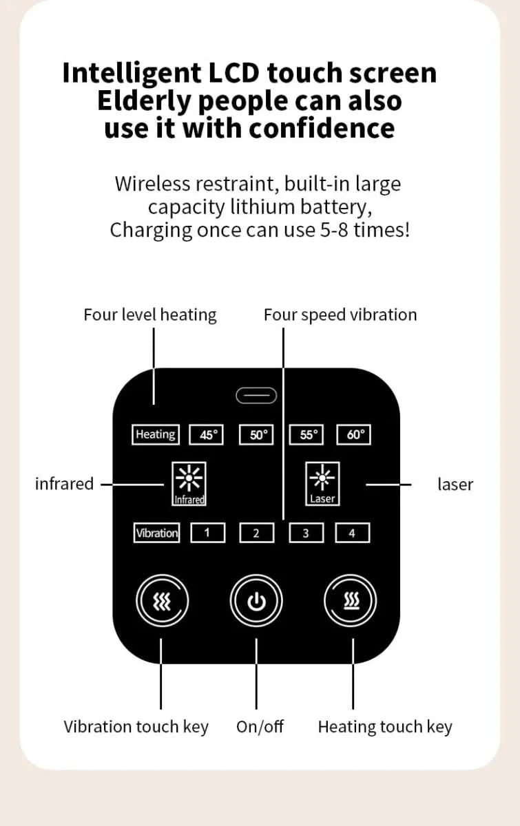 Smart Heated Cordless Knee Massager - Fast Joint Pain Relief & Recovery - LifeForm Co.