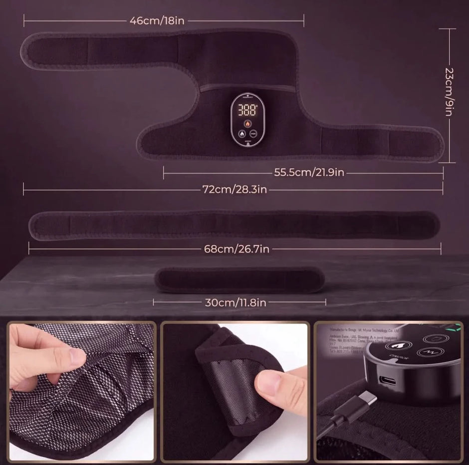 ThermaFlex 3-in-1 Knee Therapy System Recovery Sleeve - 3 Massage Modes & 6 Heating Levels - LifeForm Co.