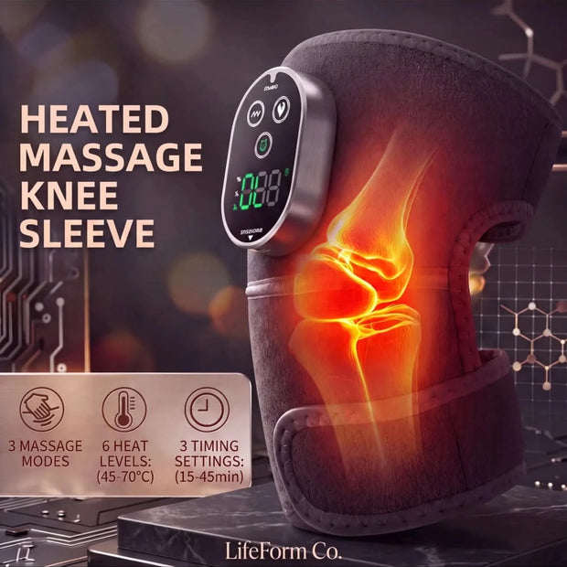ThermaFlex 3-in-1 Knee Therapy System Recovery Sleeve - 3 Massage Modes & 6 Heating Levels - LifeForm Co.